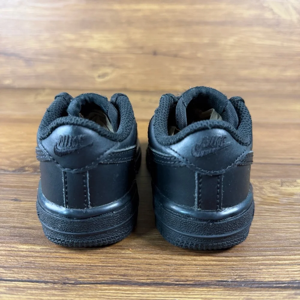 Nike Air Force‎ 1 Sneakers Size 6C Triple Black Leather Shoes
